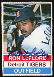 Ron LeFlore Autographed 1976 Hostess Card #69 Detroit Tigers SKU #258704