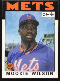 Mookie Wilson Autographed 1986 O-Pee-Chee Card #315 New York Mets SKU #258801