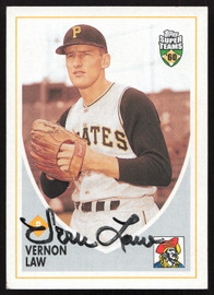 Vern Law Autographed 2002 Topps Super Teams Card #53 Pittsburgh