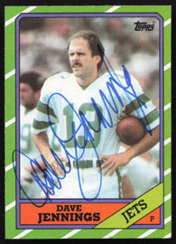 Dave Jennings Autographed 1986 Topps Card #110 New York Jets SKU #258859