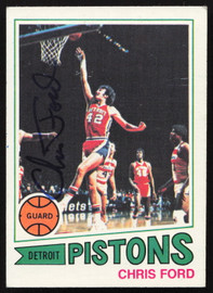Chris Ford Autographed 1977-78 Topps Card #121 Detroit Pistons SKU #258902