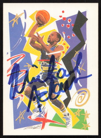 Michael Adams Autographed 1990-91 Hoops Card #361 Denver Nuggets SKU #258949