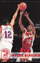 Mookie Blaylock Autographed 1993-94 Hoops Card #2 Atlanta Hawks SKU #258966
