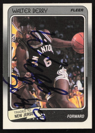 Walter Berry Autographed 1988-89 Fleer Rookie Card #102 San Antonio Spurs SKU #259015