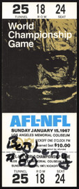 Bob Long Autographed Super Bowl I Replica Ticket (1967) Green Bay Packers SKU #259069