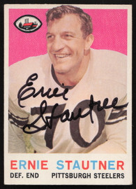 Ernie Stautner Autographed 1959 Topps Card #69 Pittsburgh Steelers SKU #259084