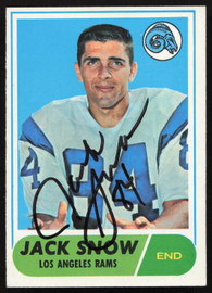 Jack Snow Autographed 1968 Topps Rookie Card #184 Los Angeles Rams SKU #259087