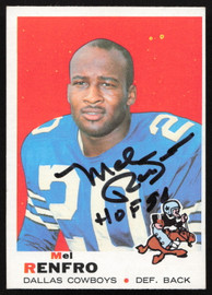 Mel Renfro Autographed 1969 Topps Card #254 Dallas Cowboys SKU #259088