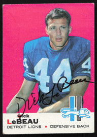 Dick LeBeau Autographed 1969 Topps Card #76 Detroit Lions SKU #259094