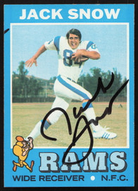 Jack Snow Autographed 1971 Topps Card #44 Los Angeles Rams SKU #259106