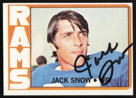 Jack Snow Autographed 1972 Topps Card #152 Los Angeles Rams SKU #259119