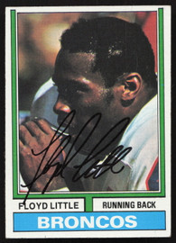 Floyd Little Autographed 1974 Topps Card #10 Denver Broncos SKU #259135