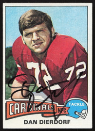 Dan Dierdorf Autographed 1975 Topps Card #35 St. Louis Cardinals SKU #259151
