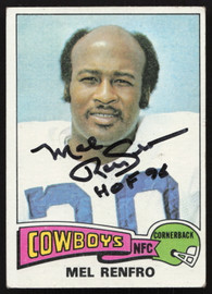 Mel Renfro Autographed 1975 Topps Card #428 Dallas Cowboys SKU #259153