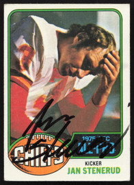 Jan Stenerud Autographed 1976 Topps Card #160 Kansas City Chiefs SKU #259162