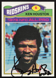 Ken Houston Autographed 1977 Topps Card #450 Washington Redskins SKU #259168