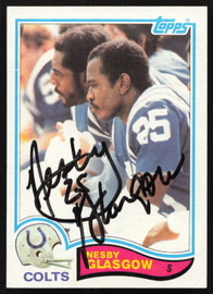 Nesby Glasgow Autographed 1982 Topps Card #15 Baltimore Colts SKU #259218