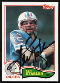 Ken Stabler Autographed 1982 Topps Card #105 Houston Oilers SKU #259219