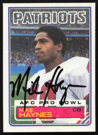 Mike Haynes Autographed 1983 Topps Card #332 New England Patriots SKU #259228