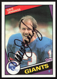 Dave Jennings Autographed 1984 Topps Card #318 New York Giants SKU #259232