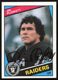 Jim Plunkett Autographed 1984 Topps Card #114 Los Angeles Raiders SKU #259244