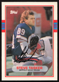 Steve Tasker Autographed 1989 Topps Traded Card #65T Buffalo Bills SKU #259304