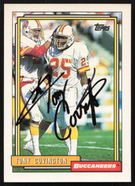 Tony Covington Autographed 1992 Topps Card #418 Tampa Bay Buccaneers SKU #259345