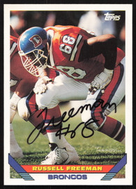 Russell Freeman Autographed 1993 Topps Card #542 Denver Broncos SKU #259362