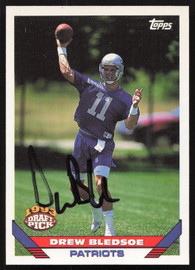 Drew Bledsoe Autographed 1993 Topps Rookie Card #130 New England Patriots SKU #259366