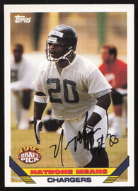 Natrone Means Autographed 1993 Topps Rookie Card #243 San Diego Chargers SKU #259367