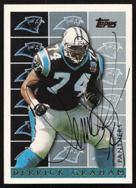 Derrick Graham Autographed 1995 Topps Rookie Card #437 Carolina Panthers SKU #259394
