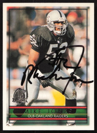 Mike Jones Autographed 1996 Topps Card #329 Oakland Raiders SKU #259401