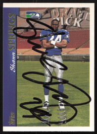 Shawn Springs Autographed 1997 Topps Rookie Card #397 Seattle Seahawks SKU #259407