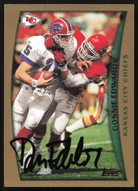 Donnie Edwards Autographed 1998 Topps Card #27 Kansas City Chiefs SKU #259411