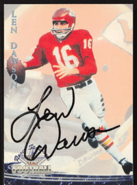Len Dawson Autographed 1994 Ted Williams Card #27 Kansas City Chiefs SKU #259452