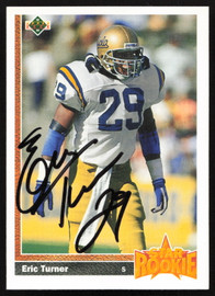 Eric Turner Autographed 1991 Upper Deck Rookie Card #23 Cleveland Browns SKU #259465