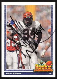 Alfred Williams Autographed 1991 Upper Deck Rookie Card #623 Cincinnati Bengals SKU #259483