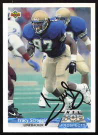 Tracy Scroggins Autographed 1992 Upper Deck Gold Rookie Card #G20 Detroit Lions SKU #259484