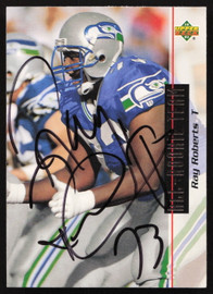 Ray Roberts Autographed 1993 Upper Deck Card #38 Seattle Seahawks SKU #259516