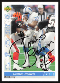 Lomas Brown Autographed 1993 Upper Deck Card #103 Detroit Lions SKU #259539