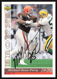 Michael Dean Perry Autographed 1993 Upper Deck Card #290 Cleveland Browns SKU #259542
