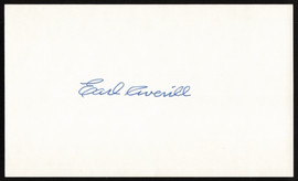 Earl Averill Autographed 3x5 Index Card Cleveland Indians SKU #259555