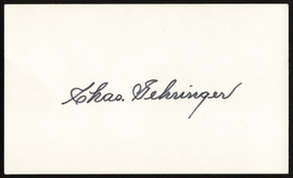 Charles Gehringer Autographed 3x5 Index Card Detroit Tigers SKU #259571