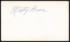 Lefty Grove Autographed 3x5 Index Card Boston Red Sox SKU #259589