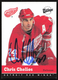 Chris Chelios Autographed 2000-01 Upper Deck Vintage Card #132 Detroit Red Wings SKU #259673