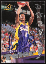 Penny Toler Autographed 1998 Pinnacle Card #13 Los Angeles Sparks SKU #259713