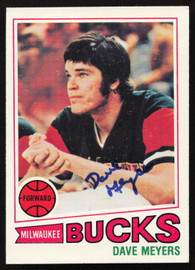 Dave Meyers Autographed 1977-78 Topps Card #76 Milwaukee Bucks SKU #258895