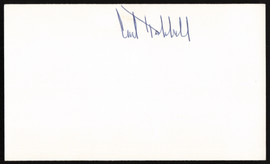 Carl Hubbell Autographed 3x5 Index Card New York Giants SKU #259594