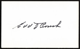Edd Roush Autographed 3x5 Index Card Cincinnati Reds SKU #259612
