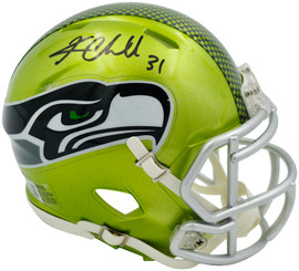 Kam Chancellor Autographed Seattle Seahawks Flash Green Speed Mini Helmet Beckett BAS Witness Stock #259853